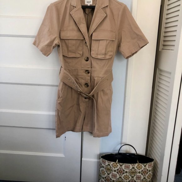 Seed Heritage Brown Women's Utility Romper - Picture 4 of 6